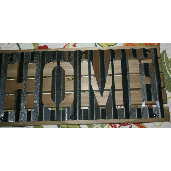 WALL PLAQUE "HOME" WOOD METAL 16 1/2 X 7 3/4 NEW GIFT DECOR - Picture 2 of 3